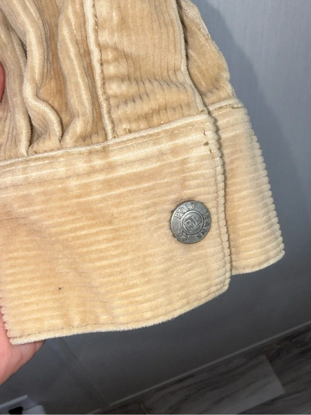 Vintage Women’s Ralph Lauren Tan Corduroy Zip Jacket Pockets crop - Picture 6 of 8